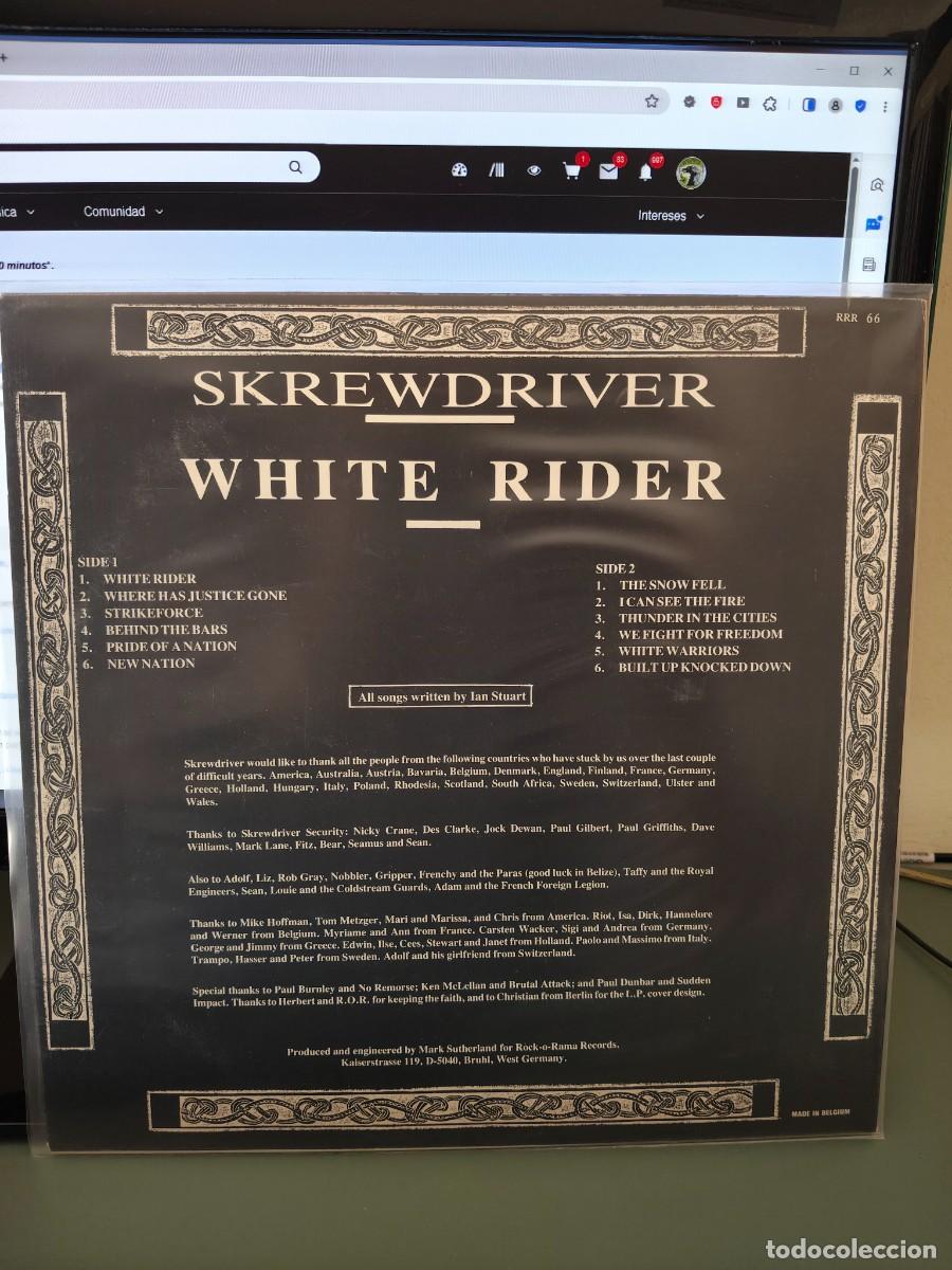 Discos de vinilo: SKREWDRIVER. WHITE RIDER - Foto 2