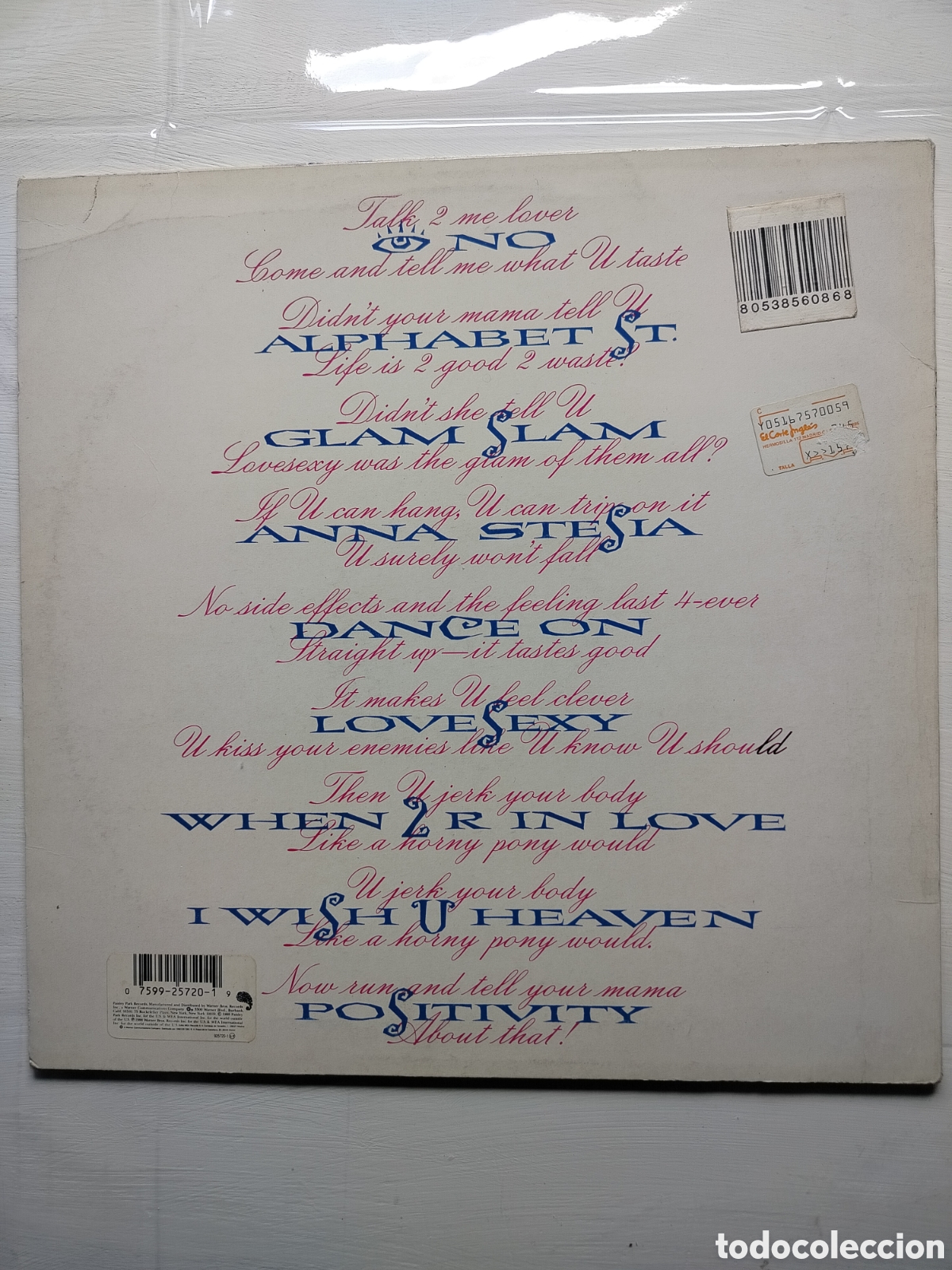 Discos de vinilo: Prince LP Lovesexy 1988 - Foto 2