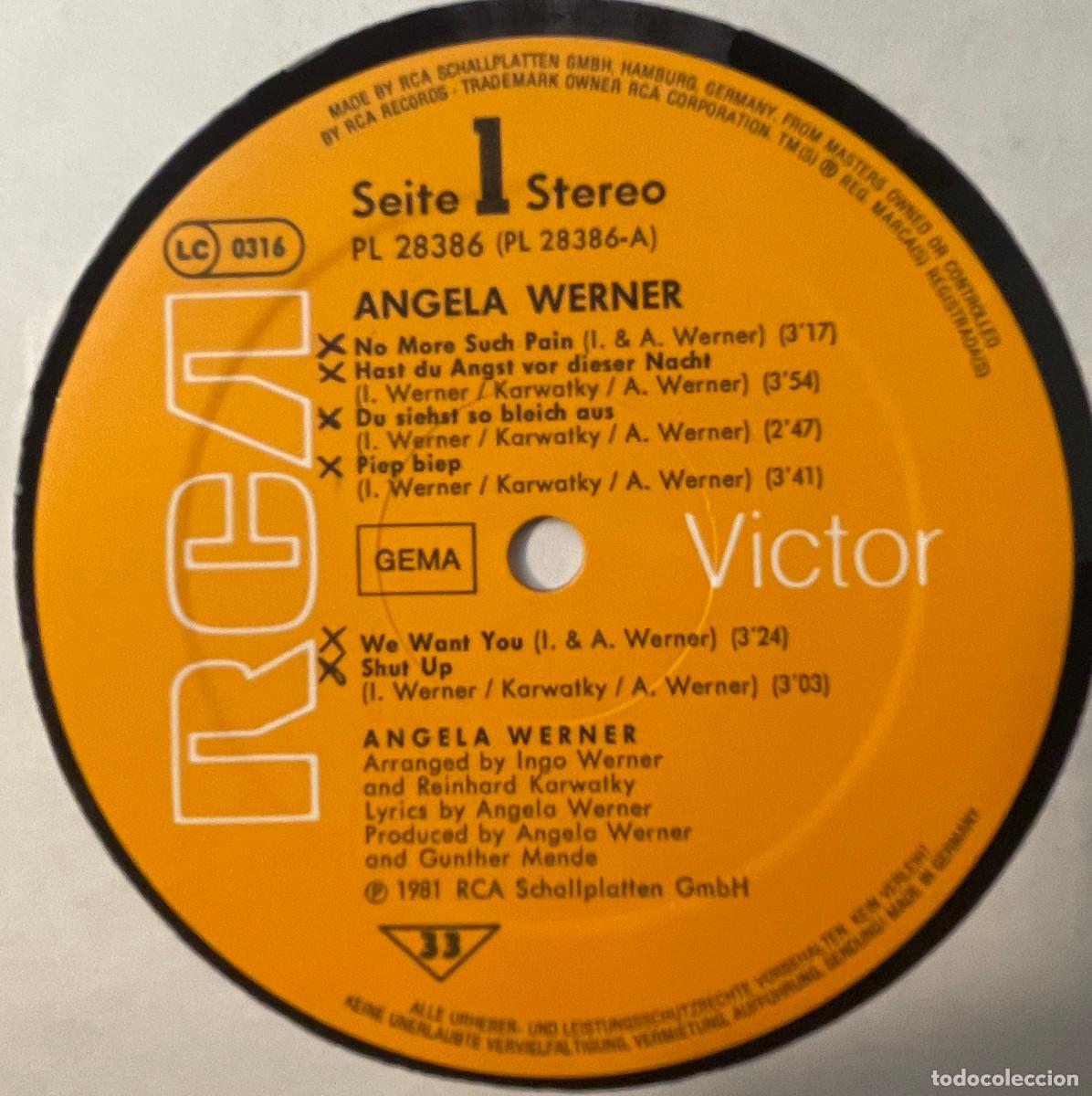Discos de vinilo: ANGELA WERNER / ANGELA WERNER / LP RCA 1981 / GERMANY - Foto 3