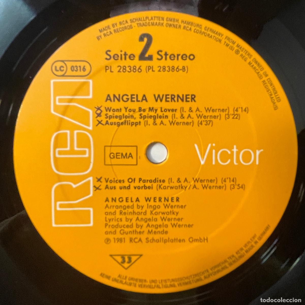 Discos de vinilo: ANGELA WERNER / ANGELA WERNER / LP RCA 1981 / GERMANY - Foto 4