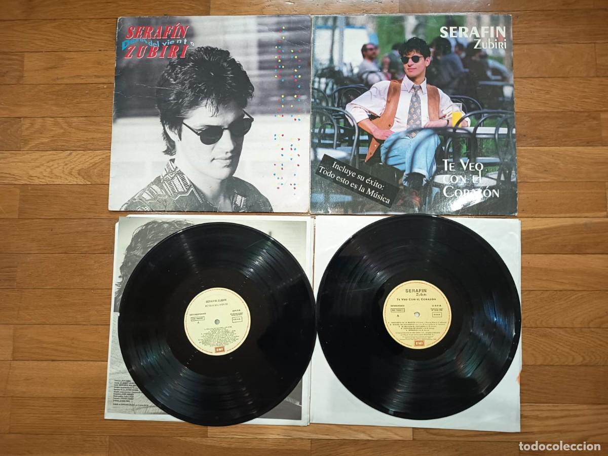 Discos de vinilo: 2 LPS SERAFIN ZUBIRI - DETRAS DEL VIENTO -TE VEO CON EL CORAZON -
