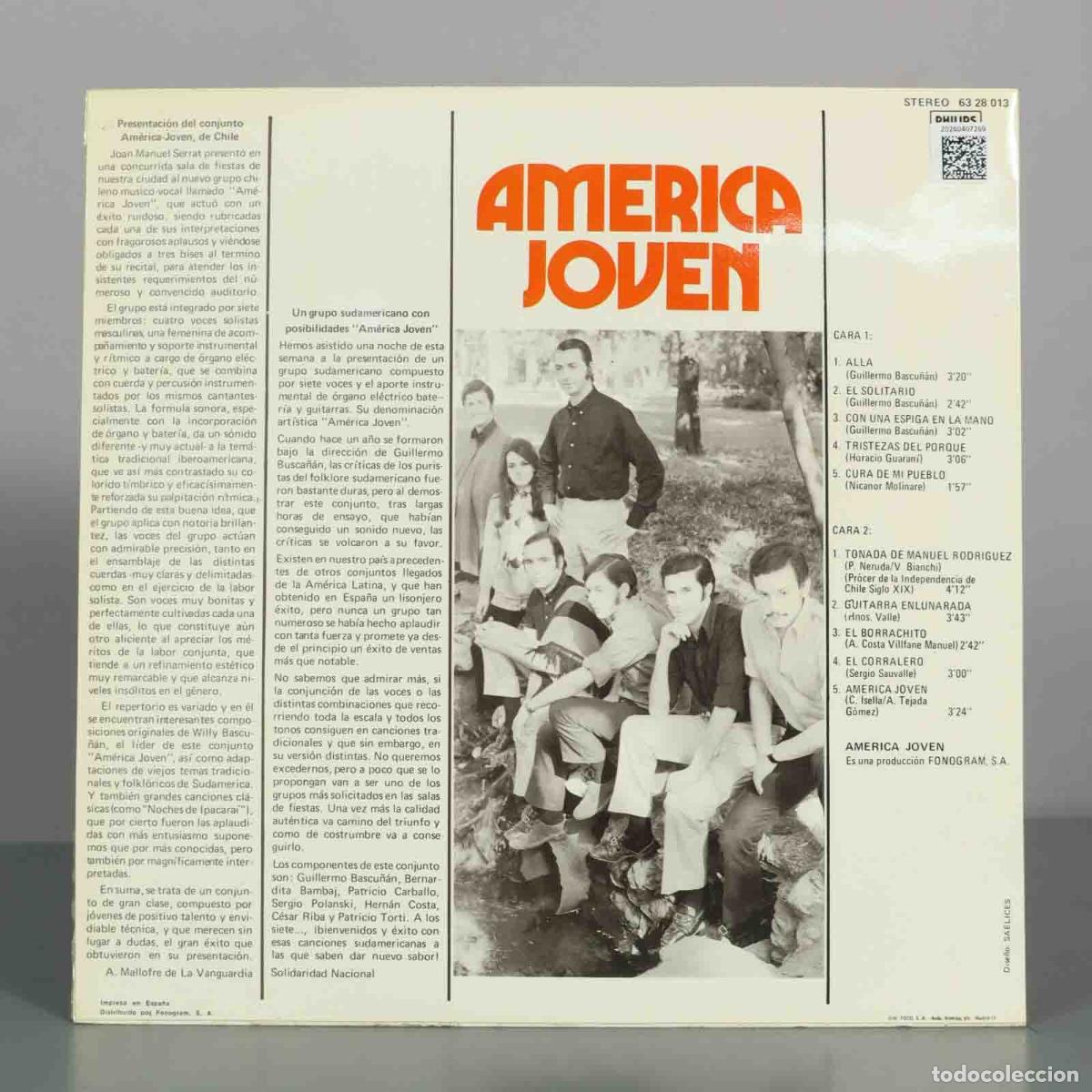 Discos de vinilo: LP. All&aacute;... - Am&eacute;rica Joven - Foto 2