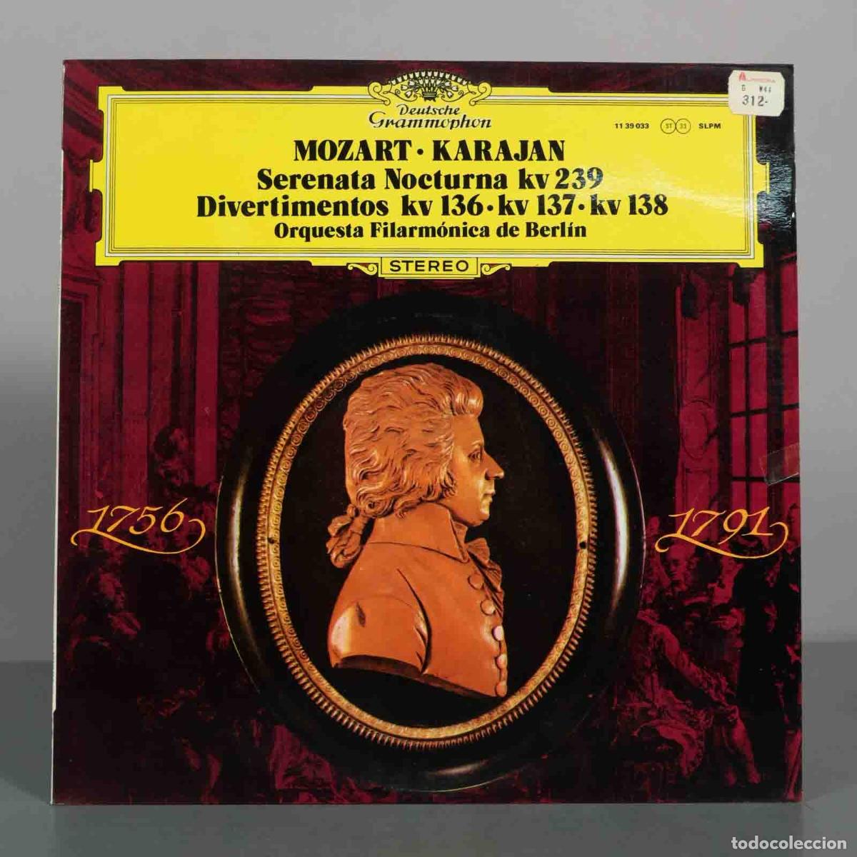 Discos de vinilo: LP. Serenata Notturna KV 239, Divertimentos KV 136, KV 137, KV 138 - Mozart, KARAJAN