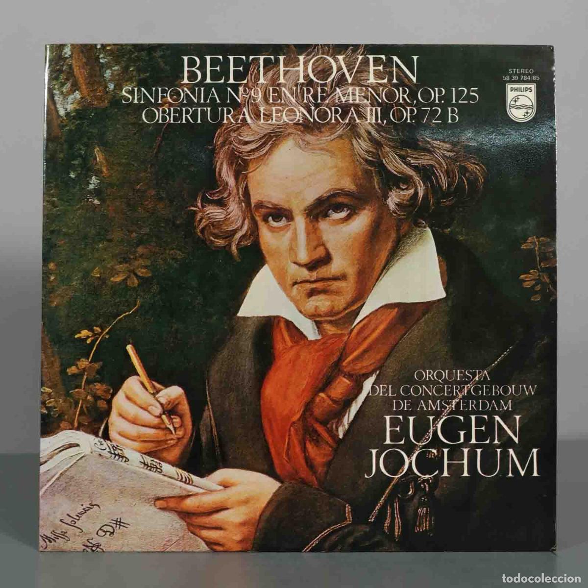 Discos de vinilo: LP. Sinfon&iacute;a N&ordm;9 en Re Menor, Op. 125 - Obertura Leonora III, Op. 72 B - Beethoven - JOCHUM