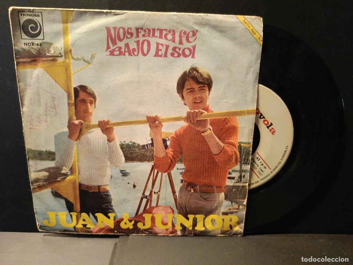Discos de vinilo: Juan y Junior - Bajo el sol / Nos falta fe (Novola 1967) pepeto