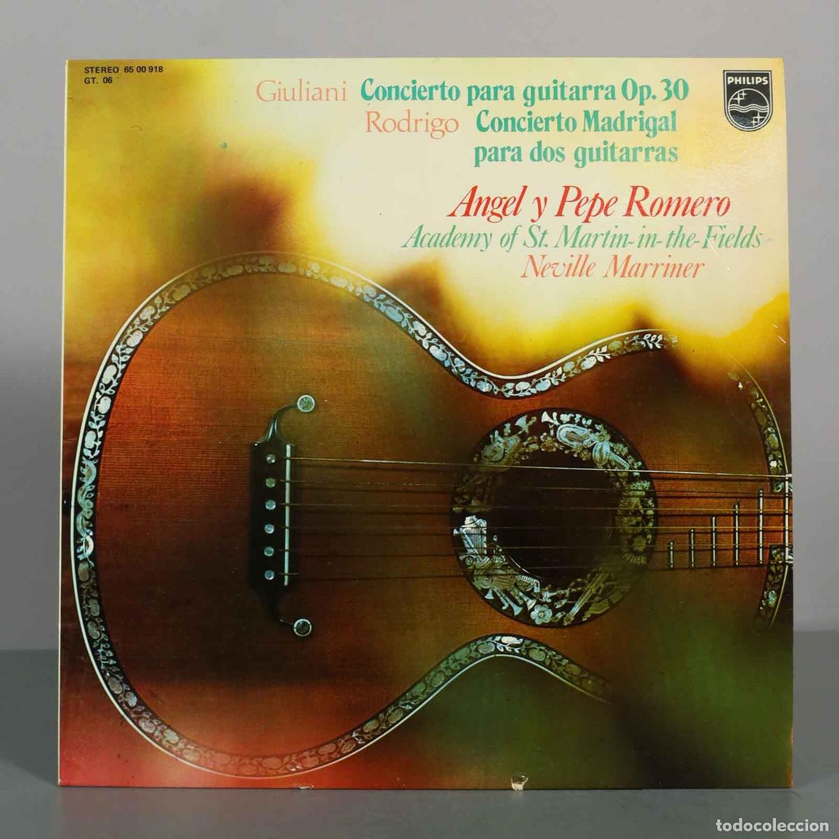 Discos de vinilo: LP. Mauro Giuliani: Concierto para guitarra Op. 30 - Joaqu&iacute;n Rodrigo: Concierto Madrigal para dos g