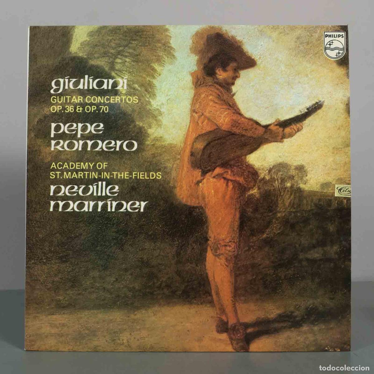 Discos de vinilo: LP. Giuliani: Guitar Concertos Op. 36 and Op. 70 - Mauro Giuliani - Pepe Romero, MARRINER