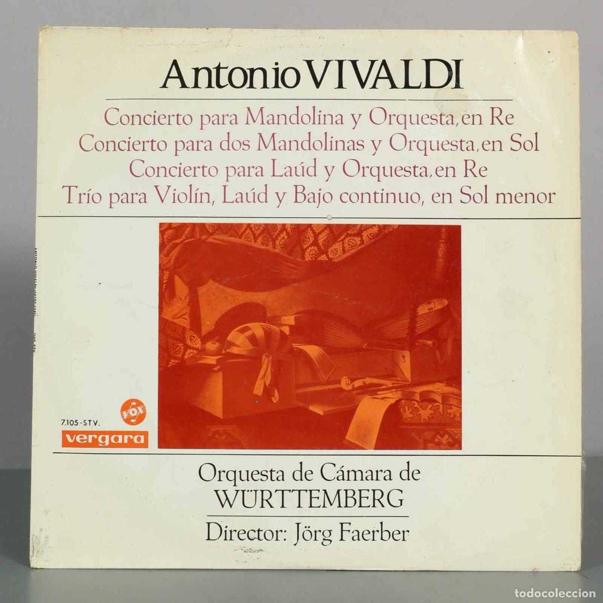 Disques de vinyle: LP. Concierto para Mandolina y Orquesta, en Re - Antonio Vivaldi - Faerber
