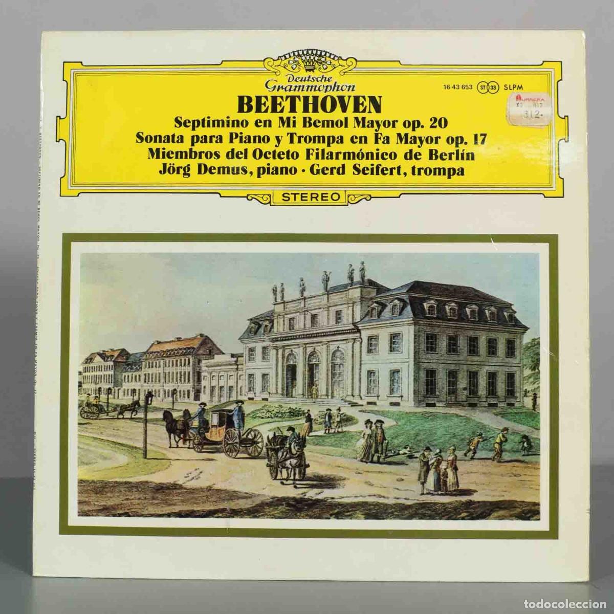 Discos de vinilo: LP. Beethoven - Septimino en Mi Bemol Mayor op. 20 - Sonata para Piano y Trompa en Fa Mayor op. 17