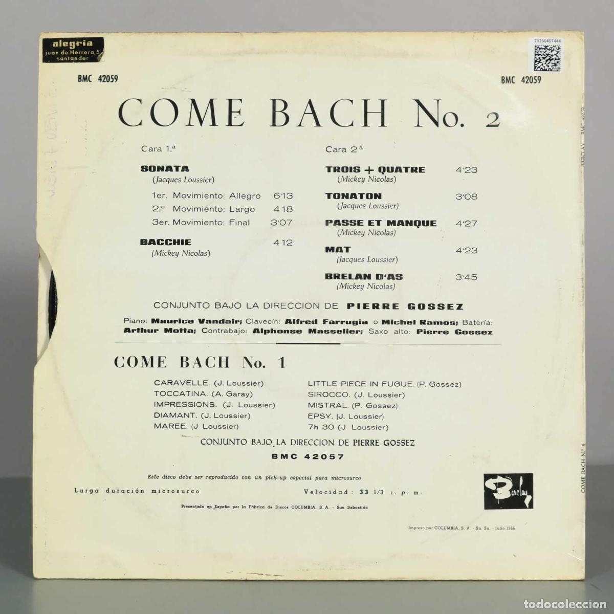 Discos de vinilo: LP. Le Second Come Bach - Pierre Gossez - Foto 2