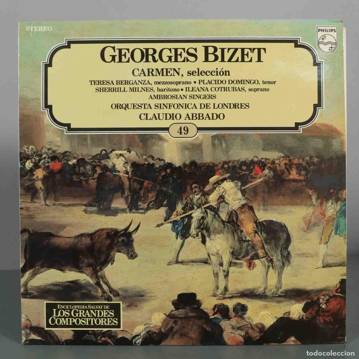 Discos de vinilo: LP. Carmen, selecci&oacute;n - Georges Bizet, Teresa Berganza, Pl&aacute;cido Domingo, Sherrill Milnes, Ileana Co
