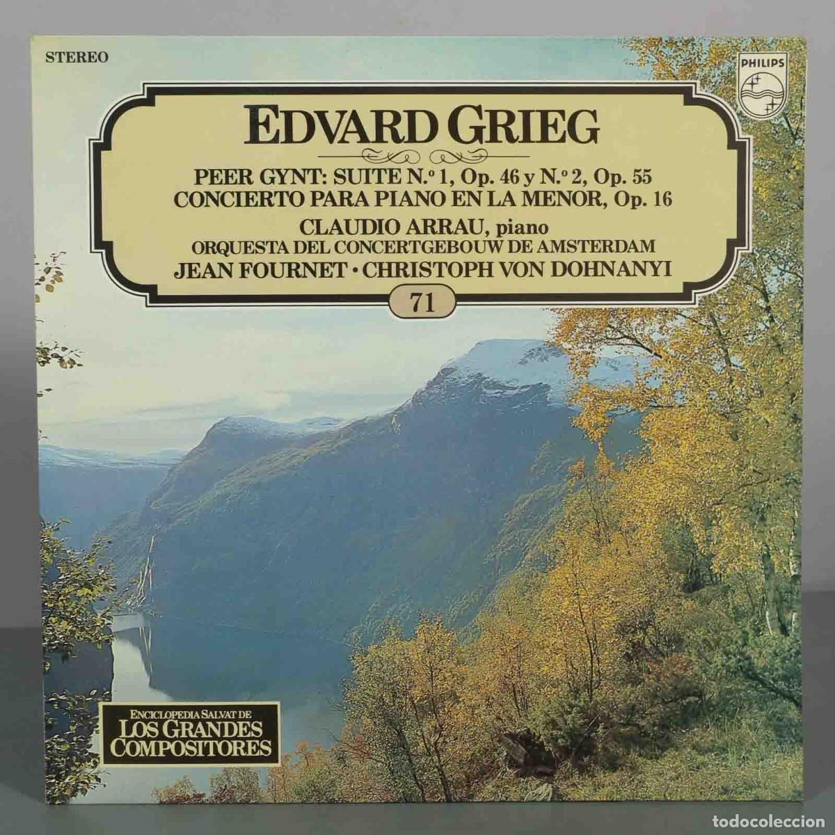 Discos de vinilo: LP. Edvard Grieg - Peer Gynt: Suite N.&ordm; 1 y N.&ordm; 2, Concierto para piano en la menor - Claudio Arrau