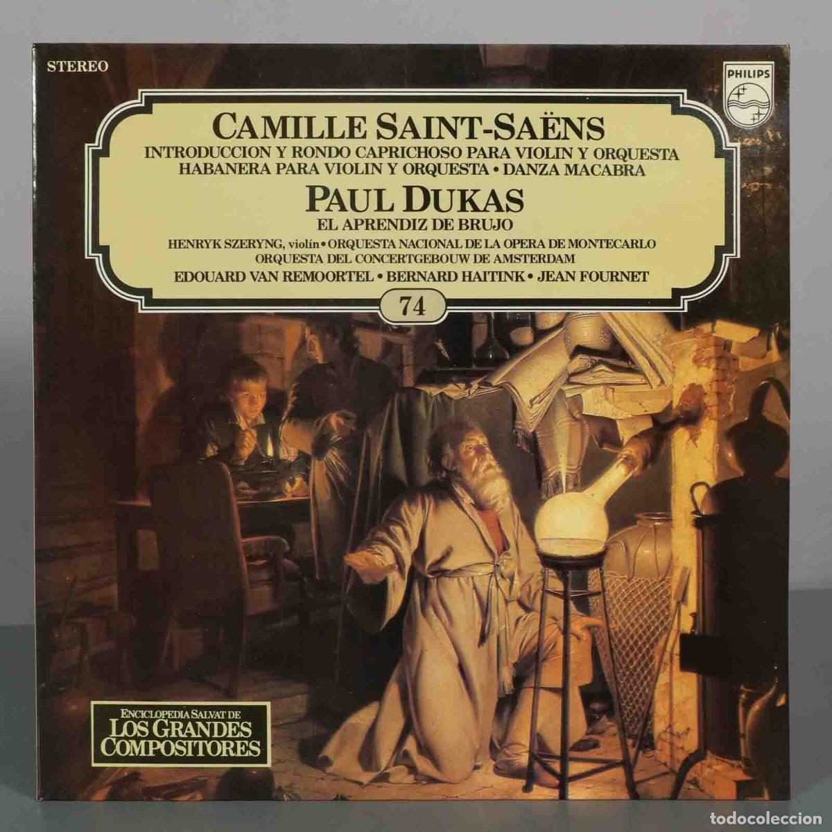 Discos de vinilo: LP. Saint-Sa&euml;ns, Dukas - Introducci&oacute;n y Rond&oacute; Caprichoso, Habanera, Danza Macabra, El Aprendiz de B