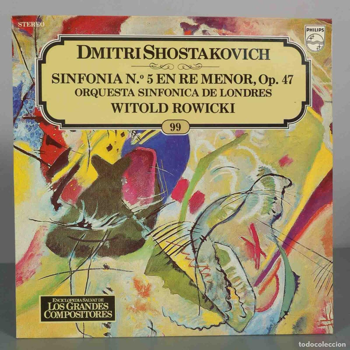 Discos de vinilo: LP. Sinfon&iacute;a n.&ordm; 5 en re menor, Op. 47 - Dmitri Shostakovich, Orquesta Sinf&oacute;nica de Londres, Witold