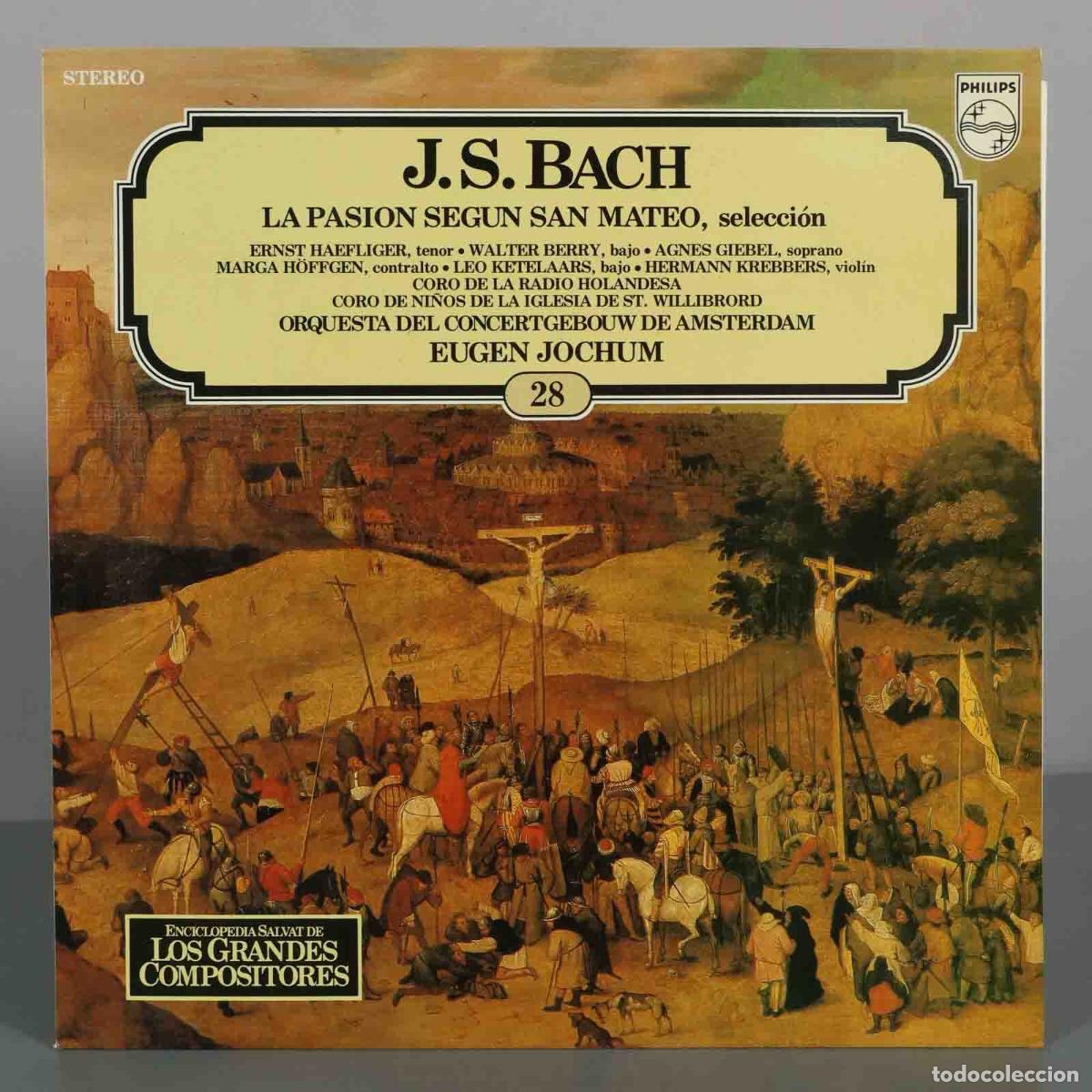 Discos de vinilo: LP. J. S. Bach - La Pasi&oacute;n Seg&uacute;n San Mateo, Selecci&oacute;n - Eugen Jochum, Ernst Haefliger, Walter Berry