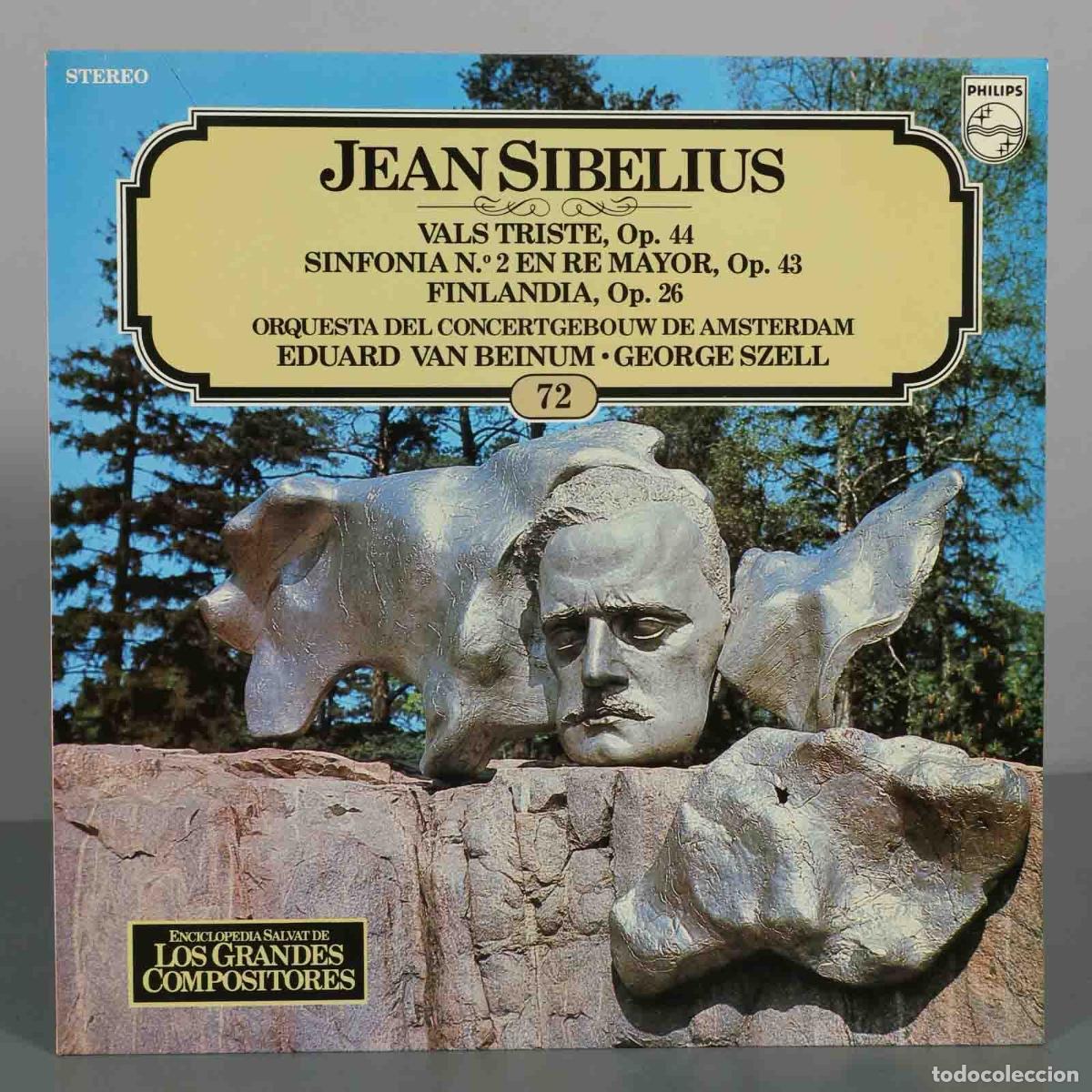 Discos de vinilo: LP. Sibelius: Sinfon&iacute;a n.&ordm; 2 en Re mayor, Op. 43, Finlandia, Op. 26, Vals Triste, Op. 44 - Orquesta