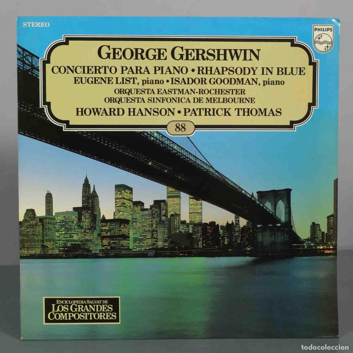Discos de vinilo: LP. George Gershwin - Concierto para Piano, Rhapsody in Blue - Eugene List, Isador Goodman, Orquest