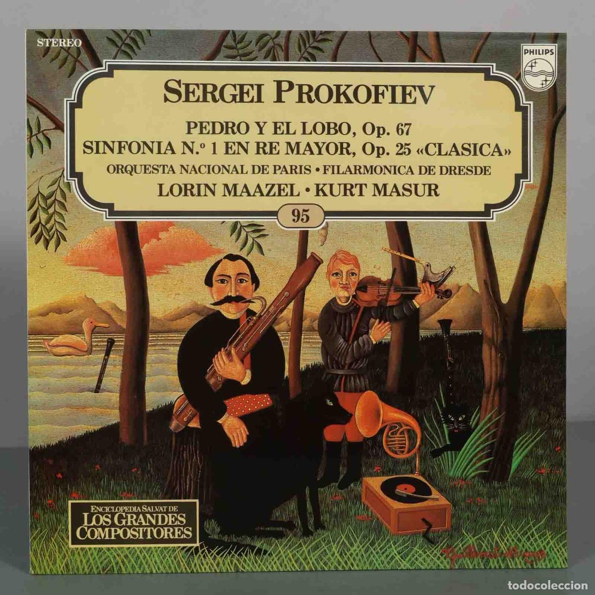 Discos de vinilo: LP. Pedro y el Lobo, Sinfon&iacute;a n&ordm; 1 Cl&aacute;sica - Sergei Prokofiev - Juan Pulido, Lorin Maazel, Kurt Mas