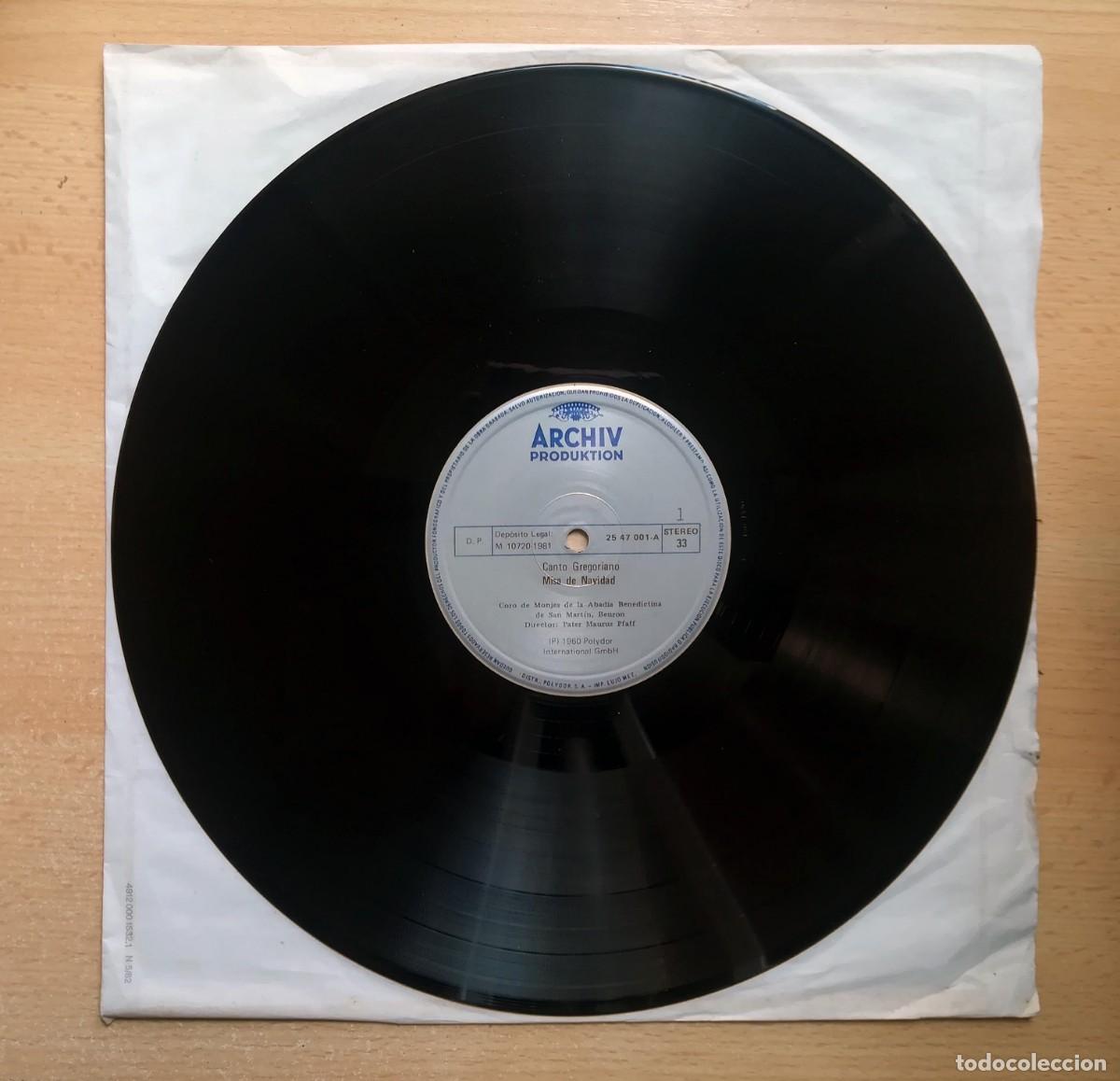 Discos de vinilo: LP Canto Gregoriano. Misa de Navidad. Monjes Abad&iacute;a Benedictina San Mart&iacute;n, Beuron. D: Pater Maurus