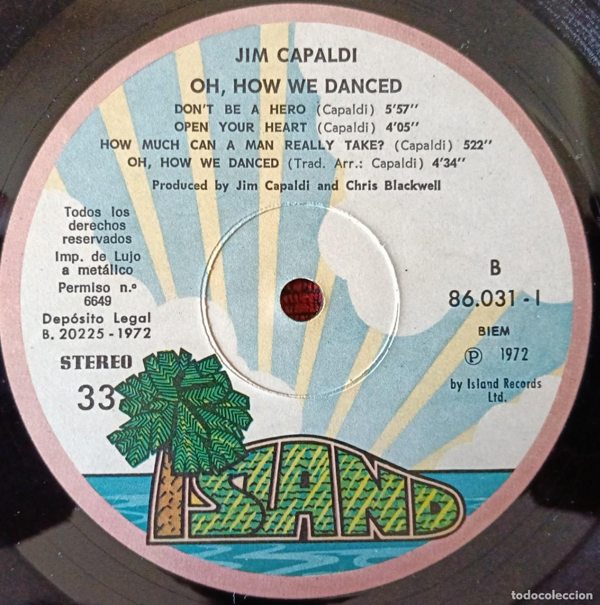 Discos de vinilo: JIM CAPALDI ** Oh How We Danced ** VINILO LP 1972 - Foto 4