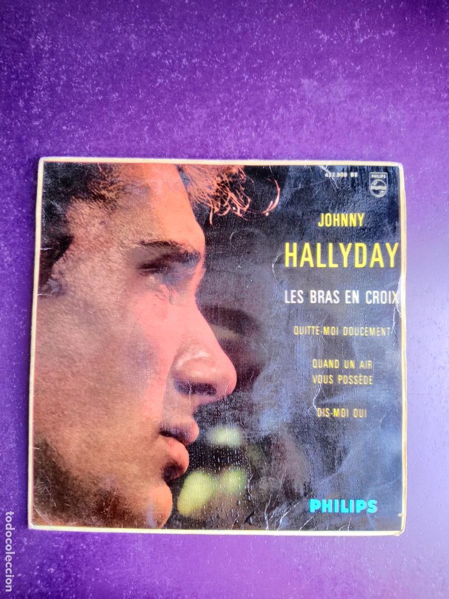 Discos de vinilo: Johnny Hallyday &ndash; Les Bras En Croix +3 EP PHILIPS 1963 - EDICION ESPA&Ntilde;A - ROCK N ROLL