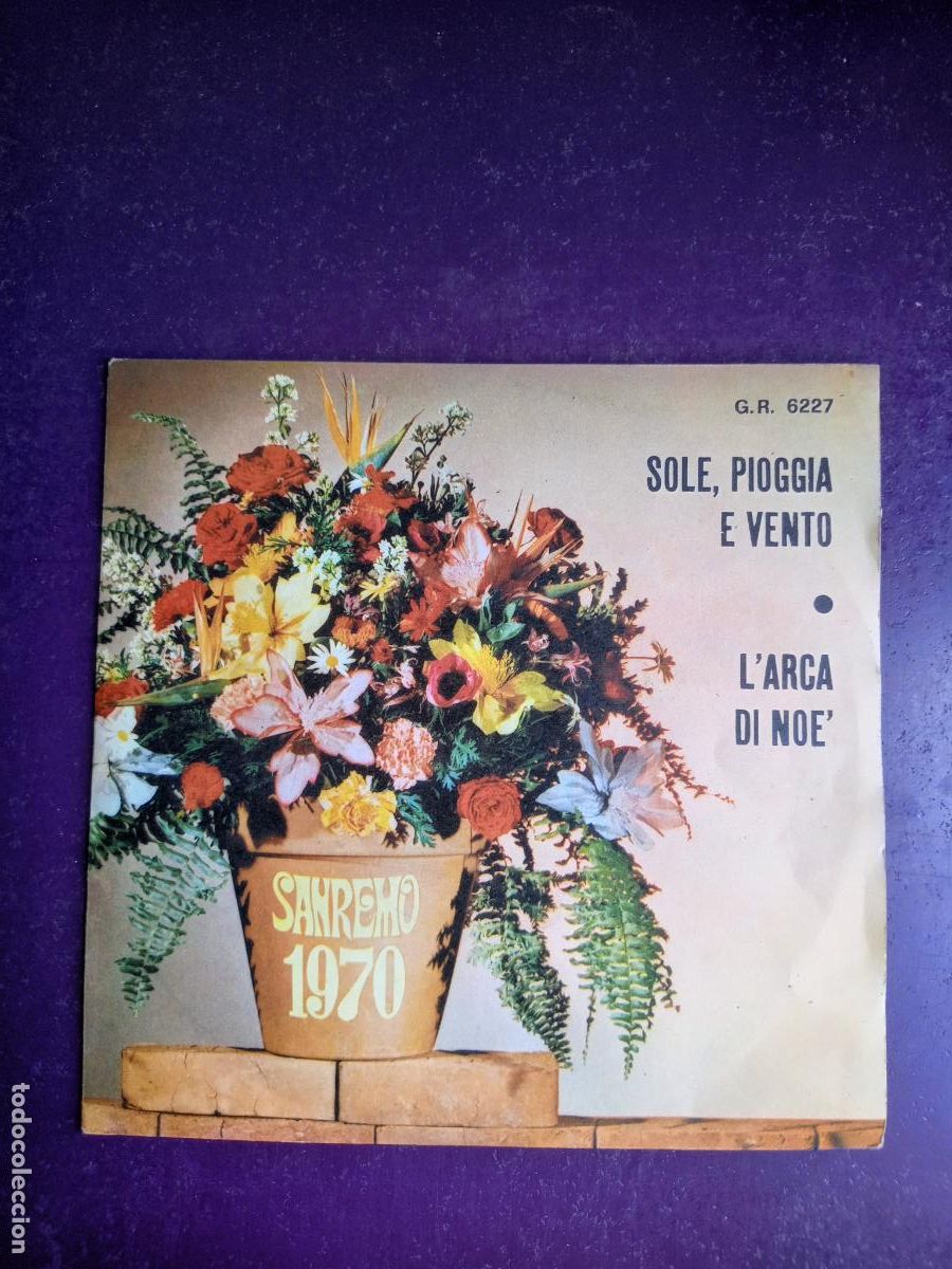 Discos de vinilo: Tony Arden &ndash; Sole, Pioggia E Vento / L'Arca Di No&egrave; - Sg GR 1970 - ITALIA POP 60'S, FESTIVAL SAN REMO