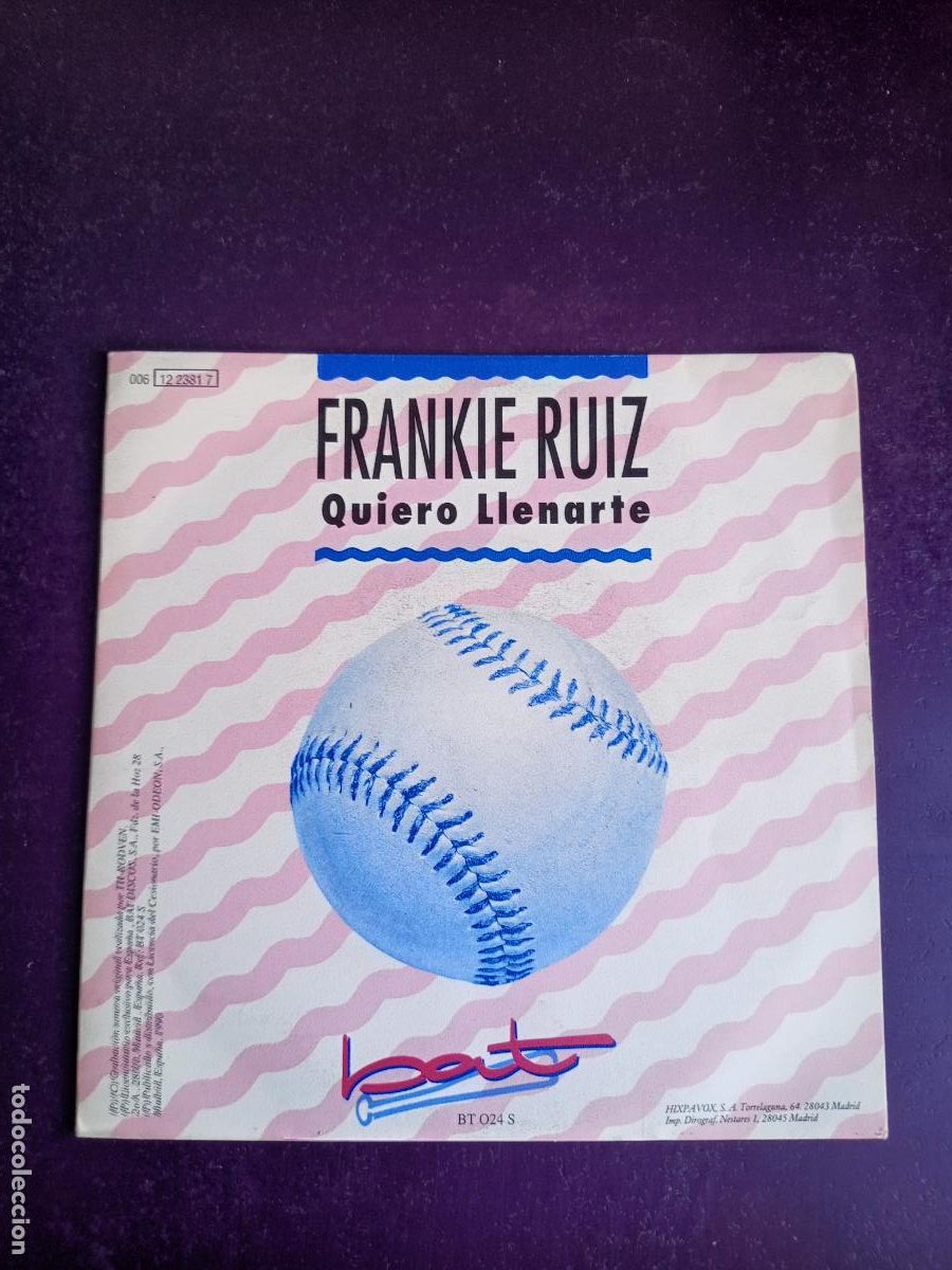 Discos de vinilo: Frankie Ruiz &ndash; Quiero Llenarte - Sg BAT 1990 - SALSA LATIN - MUY POCO USO