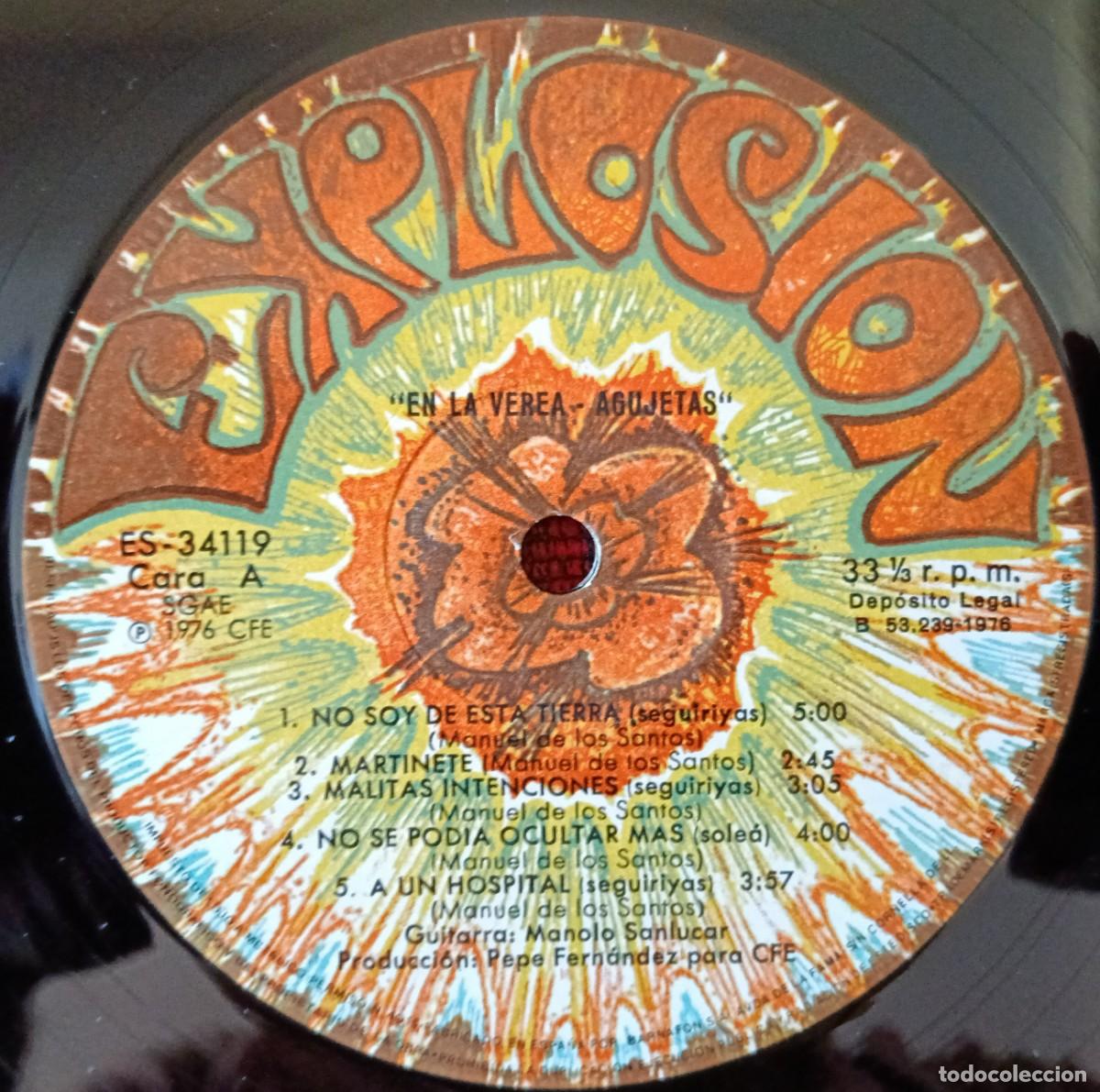 Discos de vinilo: AGUJETAS ** En La Verea ** VINILO LP 1976 - Foto 3