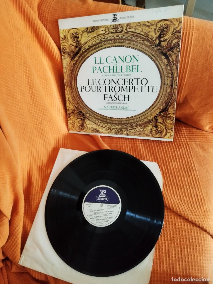 Discos de vinilo: Pachelbel * / Fasch * , Maurice Andr&eacute; , Orquesta de C&aacute;mara Jean-Fran&ccedil;ois Paillard.