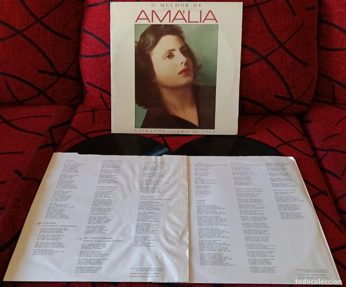 Discos de vinilo: AMALIA RODRIGUES ** O Melhor De Am&aacute;lia (Estranha Forma De Vida) ** DOBLE VINILO LP PORTUGAL 1985