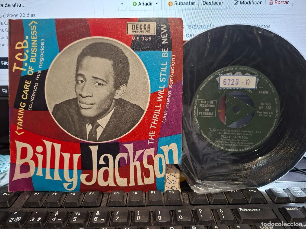 Discos de vinilo: BILLY JACKSON - T.C.B. TAKING CARE OF BUSINESS - SINGLE DE VINILO PROMO DECCA TRICENTRE - C- 33
