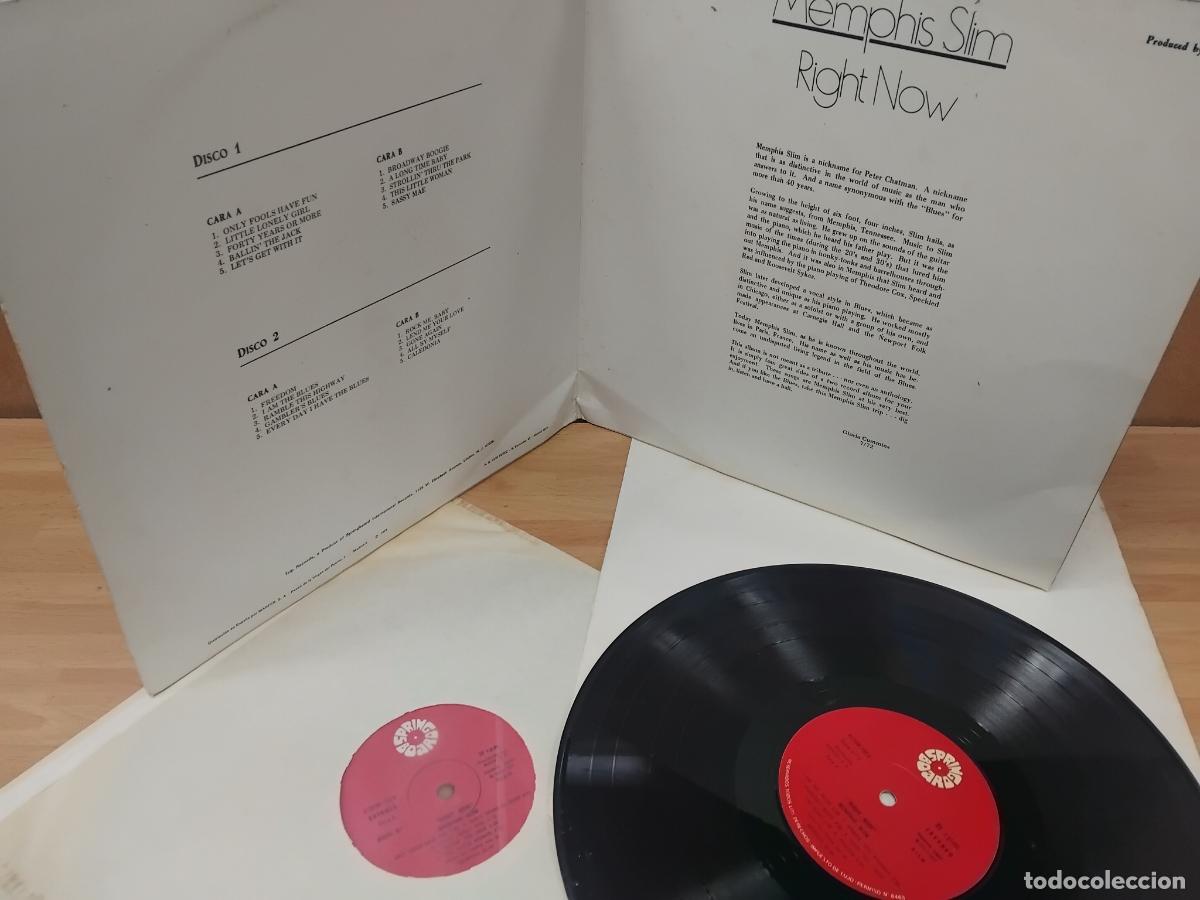 Discos de vinilo: MENPHIS SLIM. RIGHT NOW. 2 LP SPRING BOARD. - Foto 2