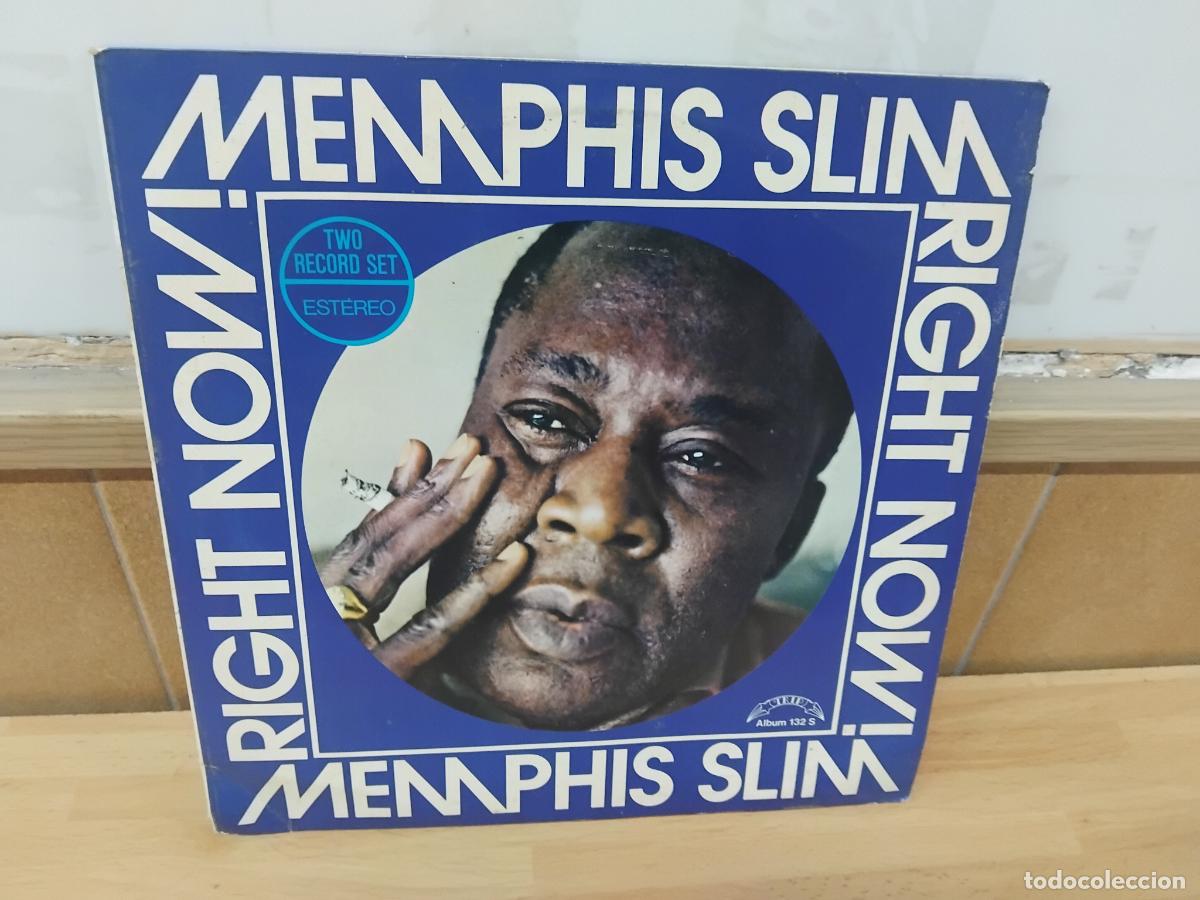 Discos de vinilo: MENPHIS SLIM. RIGHT NOW. 2 LP SPRING BOARD.