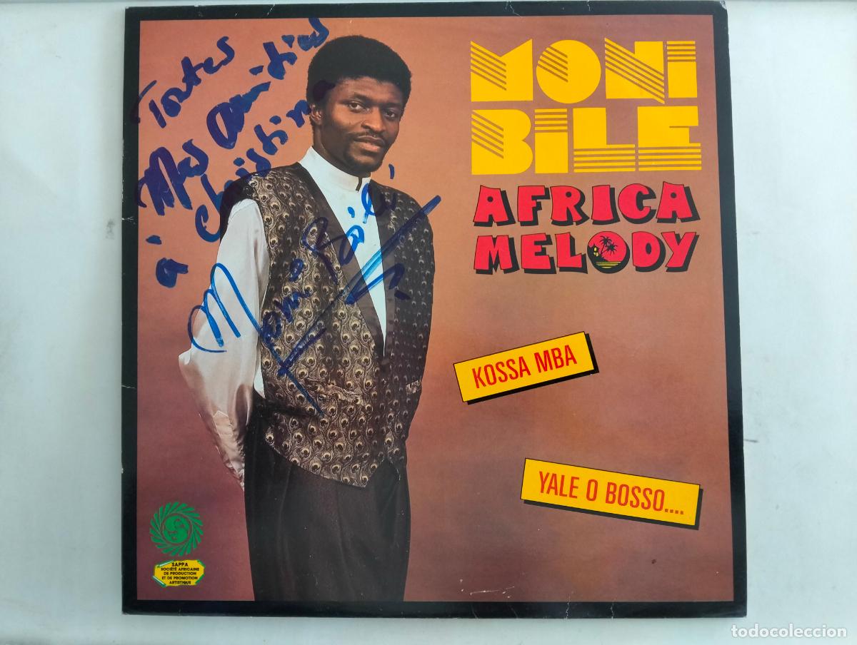 Discos de vinilo: MONI BILE, DISCO DOBLE AFRICA MELODY, EDITADO SAPPA, A&Ntilde;O 1985, DEDICADO Y FIRMADO MONI BILE