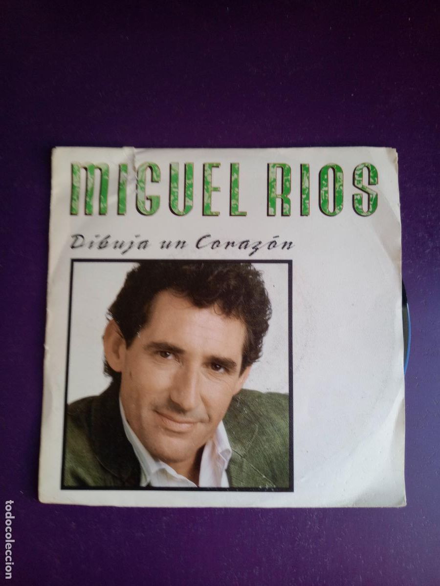 Discos de vinilo: Miguel R&iacute;os &ndash; Dibuja Un Coraz&oacute;n - Sg POLYDOR 1986 - SIN APENAS USO