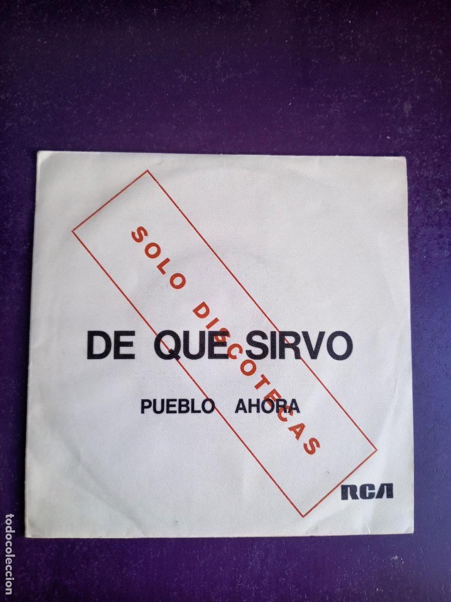 Discos de vinilo: B.B. Mu&ntilde;oz &lrm;&ndash; De Qu&eacute; Sirvo / PUEBLO AHORA - Sg RCA 1974 PROMO - ARGENTINA FOLK ROCK - MUY POCO USO