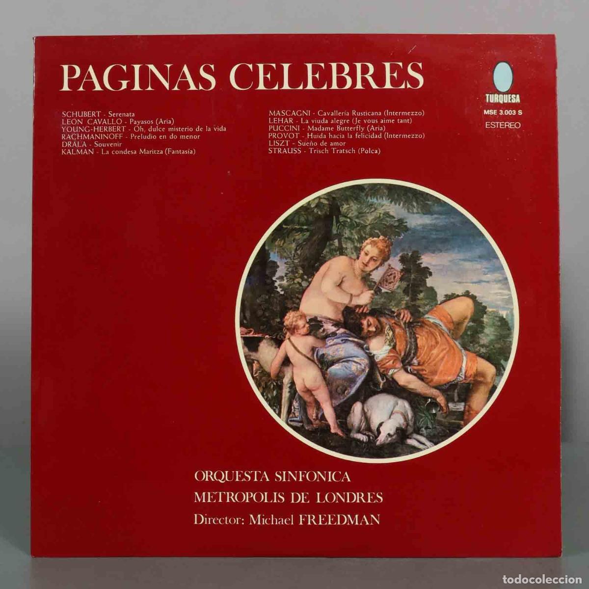 Discos de vinilo: LP. P&aacute;ginas C&eacute;lebres - Orquesta Sinf&oacute;nica Metr&oacute;polis de Londres, Michael Freedman - Venus y Adonis,