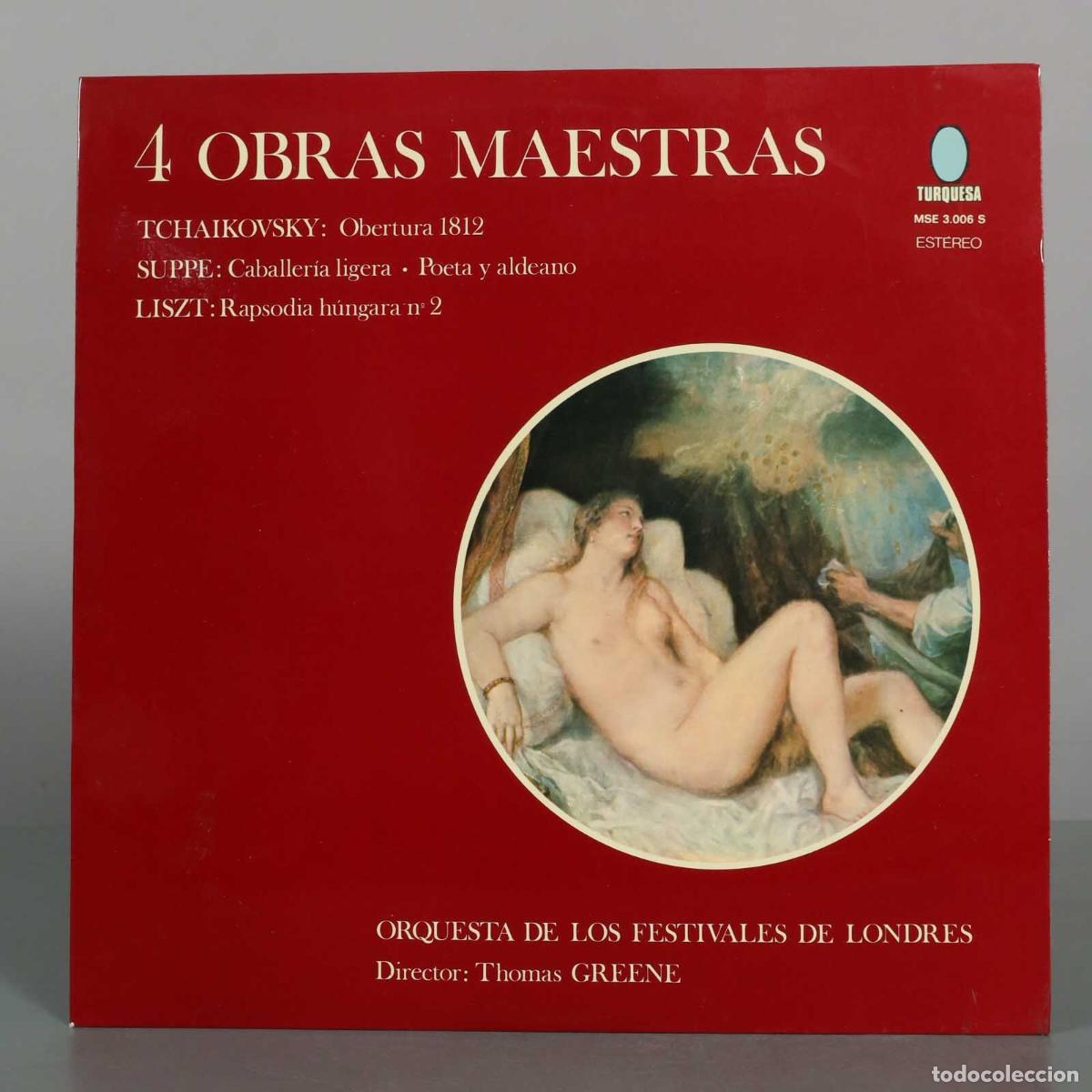 Discos de vinilo: LP. 4 Obras Maestras - Tchaikovsky, Supp&eacute;, Liszt - Orquesta de los Festivales de Londres, GREENE