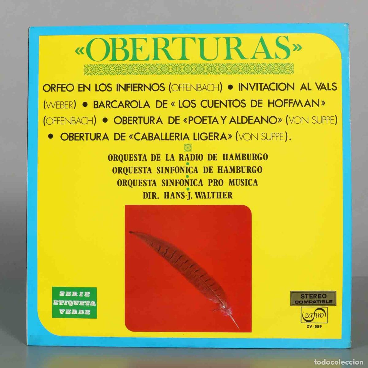 Discos de vinilo: LP. Oberturas - Hans-J&uuml;rgen Walther, Orquesta de la Radio de Hamburgo, Orquesta Sinf&oacute;nica de Hambur