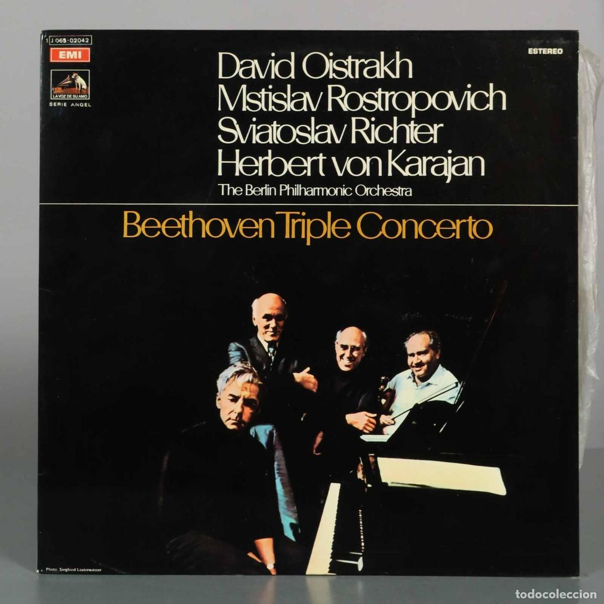Discos de vinilo: LP. Beethoven Triple Concerto - David Oistrakh, Mstislav Rostropovich, Sviatoslav Richter, Herbert