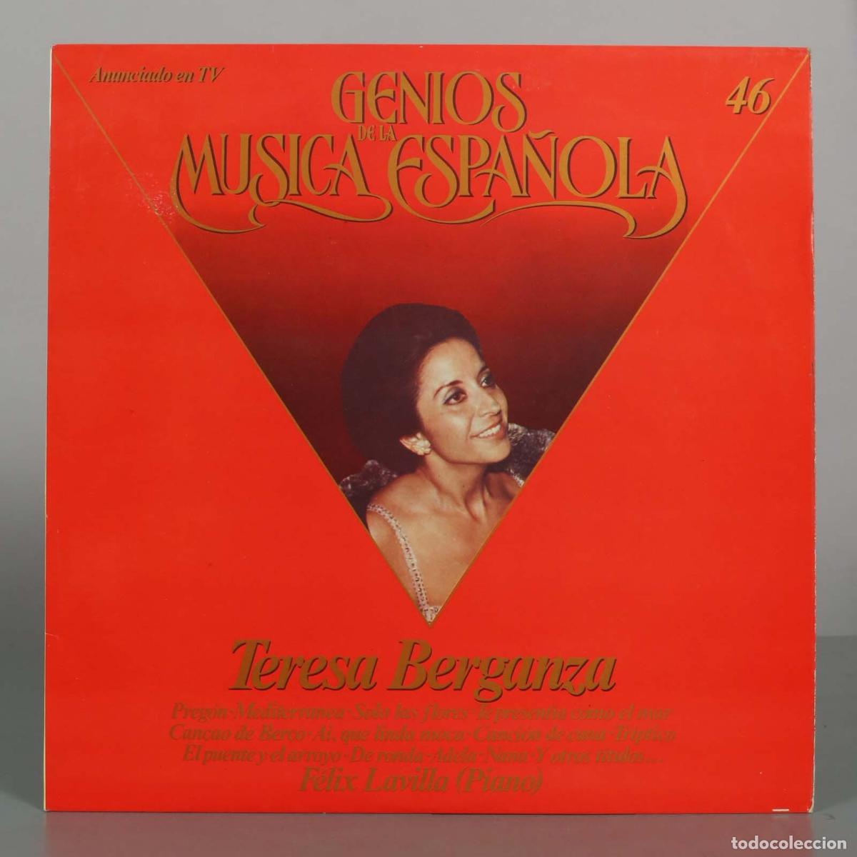Discos de vinilo: LP. Genios de la m&uacute;sica espa&ntilde;ola - Teresa Berganza, F&eacute;lix Lavilla - Zacosa