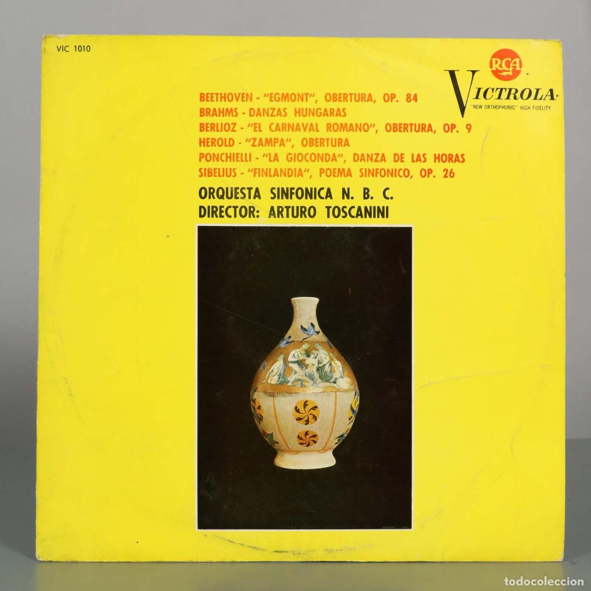 Discos de vinilo: LP. Beethoven, Brahms, Berlioz, Herold, Ponchielli, Sibelius - Arturo Toscanini, Orquesta Sinfonica