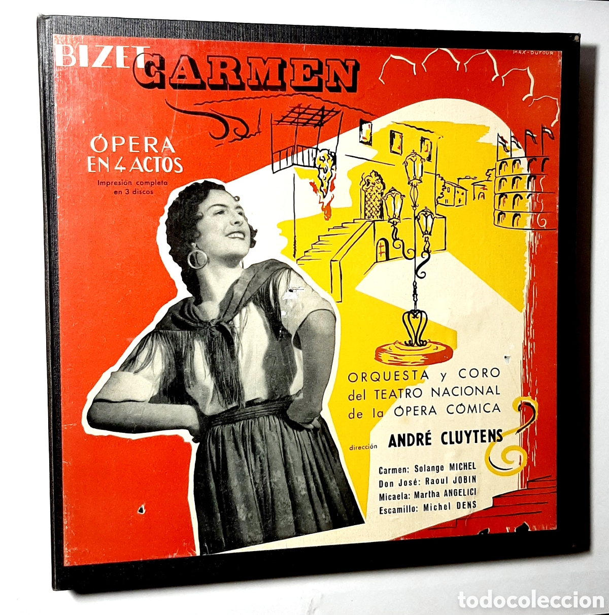 Discos de vinilo: CARMEN. BIZET. ANDR&Eacute; CLUYTENS. SOLANGE MICHEL. RAOUL JOBIN. LA VOZ DE SU AMO. 1950. LP. VINILO &times; 3.