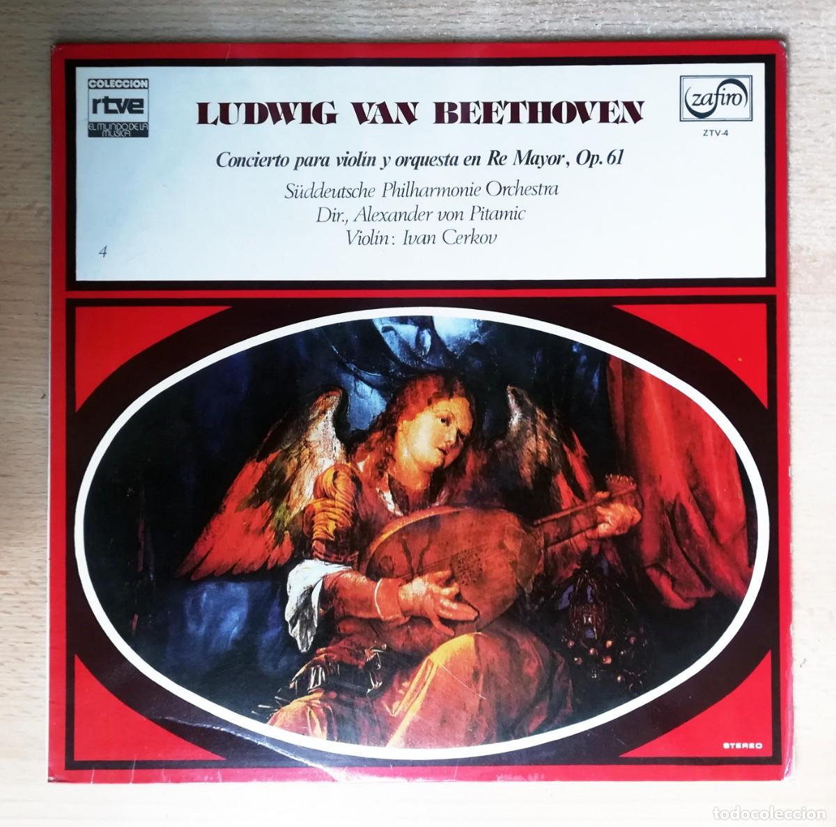 Discos de vinilo: RTVE El mundo de la m&uacute;sica N&ordm; 4 - Beethoven. Concierto para viol&iacute;n y orquesta en Re Mayor, Op. 61