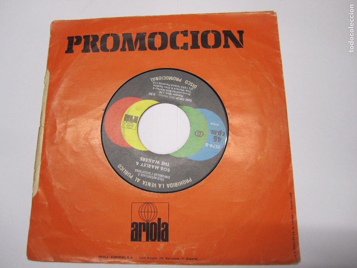 Disques de vinyle: disco vinilo single bob marley & the waylers could you be loved disco promocional