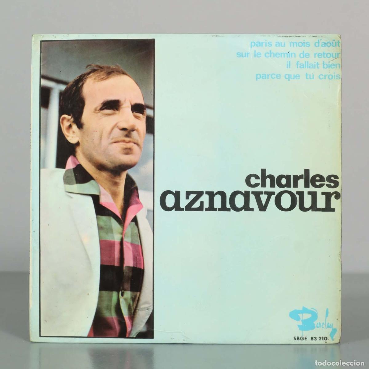 Discos de vinilo: EP. Paris Au Mois D&acute;ao&ucirc;t - Charles Aznavour - Foto 1