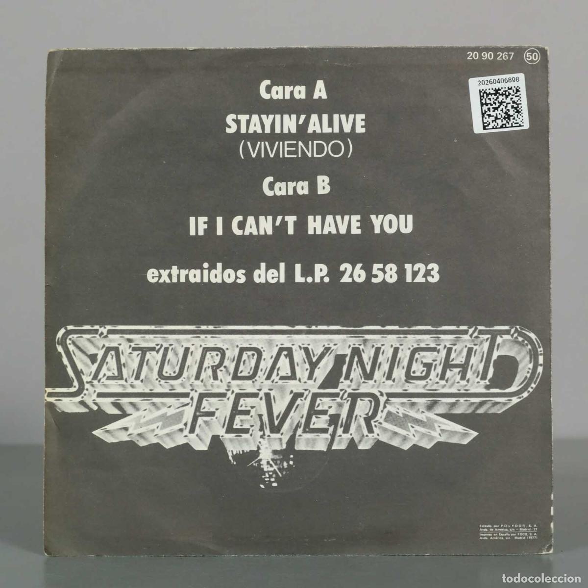 Discos de vinilo: SINGLE. Stayin&acute; Alive - Bee Gees - Foto 2