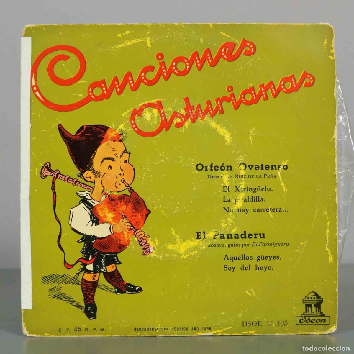 Discos de vinilo: EP. Canciones Asturianas - Orfe&oacute;n Ovetense, El Panaderu, El Formigueru - Odeon