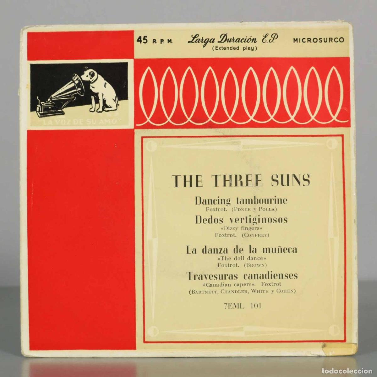 Discos de vinilo: EP. THE THREE SUNS Dancing tambourine - Foto 1