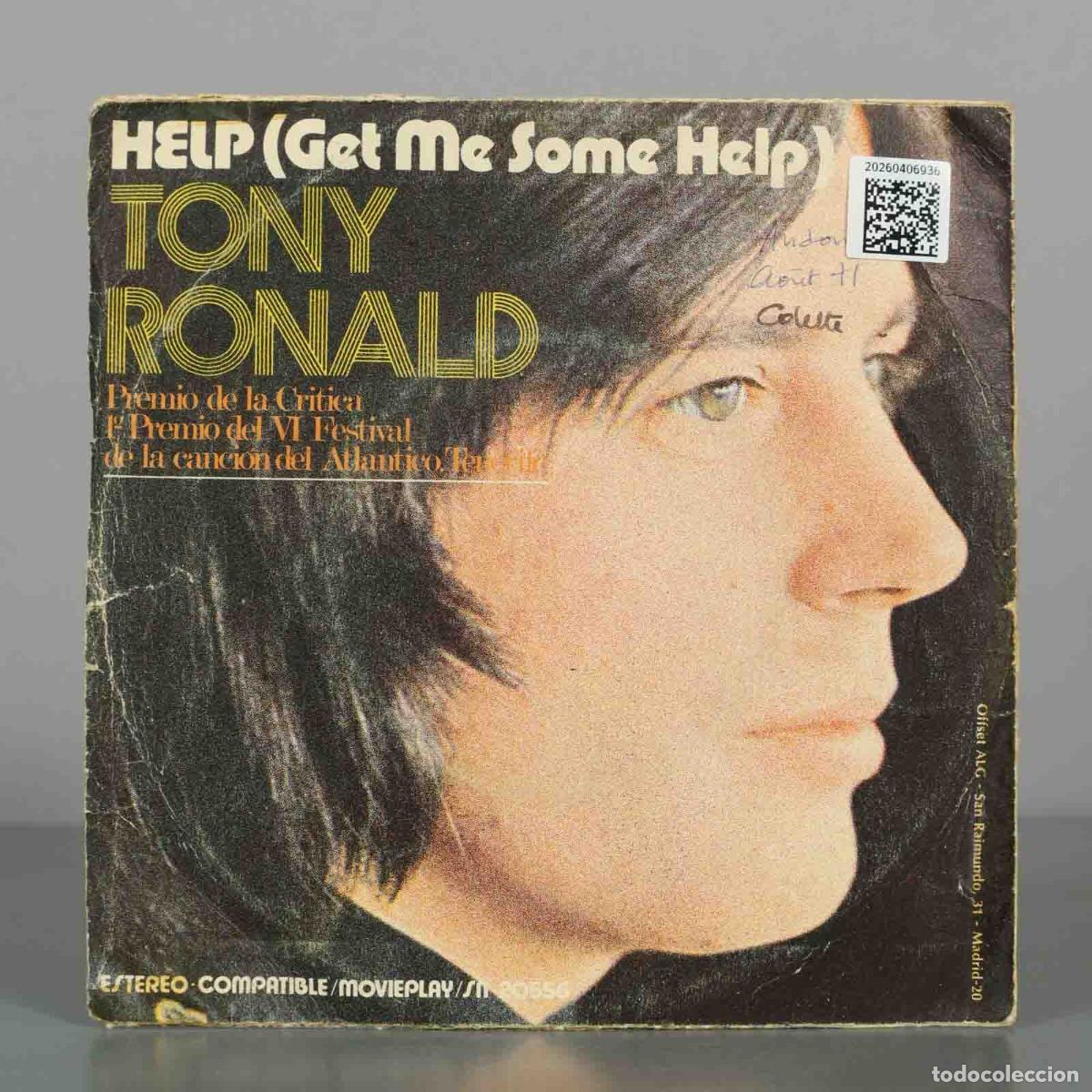 Discos de vinilo: SINGLE. Help (Get Me Some Help) - Tony Ronald - Foto 2